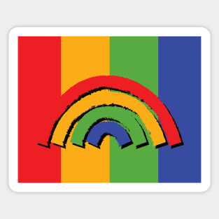 Four Colored Rainbow and Stripes Sticker